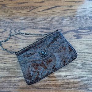 MANGO brown clutch with chain strap